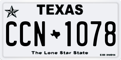 TX license plate CCN1078