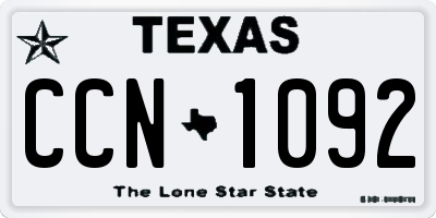 TX license plate CCN1092