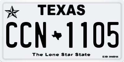TX license plate CCN1105