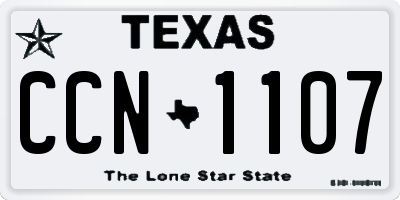 TX license plate CCN1107