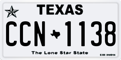 TX license plate CCN1138