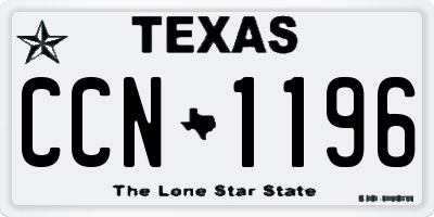TX license plate CCN1196