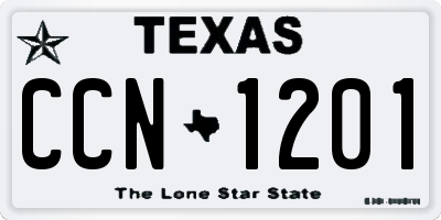 TX license plate CCN1201