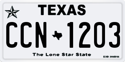 TX license plate CCN1203