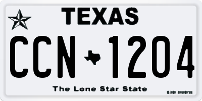 TX license plate CCN1204