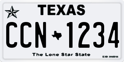 TX license plate CCN1234