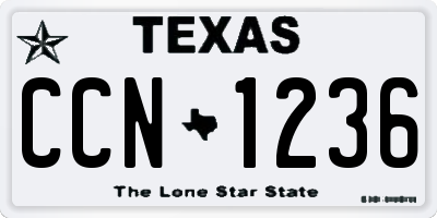 TX license plate CCN1236