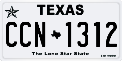TX license plate CCN1312