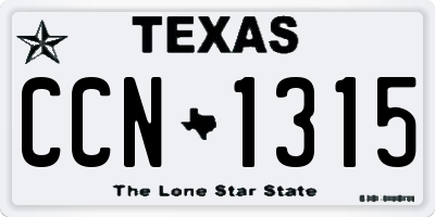TX license plate CCN1315