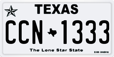 TX license plate CCN1333