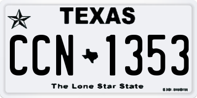TX license plate CCN1353
