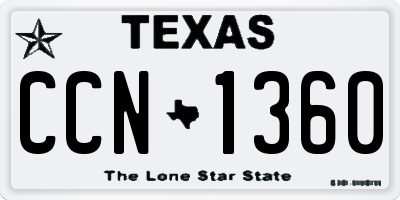 TX license plate CCN1360