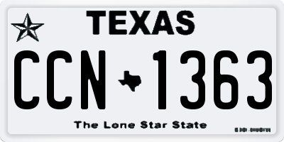 TX license plate CCN1363