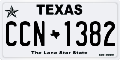 TX license plate CCN1382