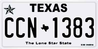 TX license plate CCN1383