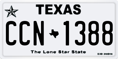 TX license plate CCN1388