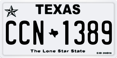 TX license plate CCN1389