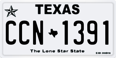 TX license plate CCN1391