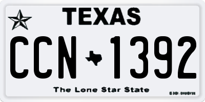 TX license plate CCN1392