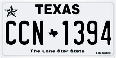 TX license plate CCN1394