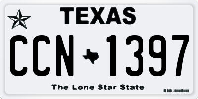 TX license plate CCN1397