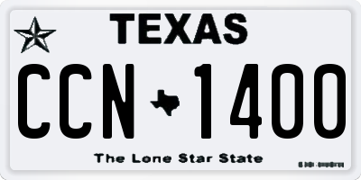 TX license plate CCN1400
