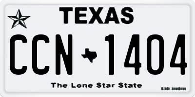 TX license plate CCN1404