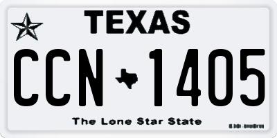 TX license plate CCN1405