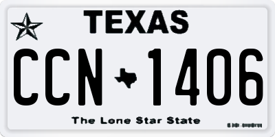 TX license plate CCN1406