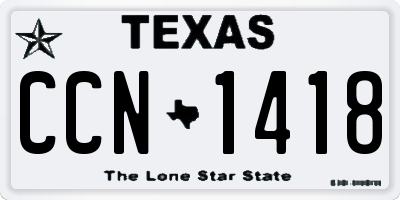 TX license plate CCN1418