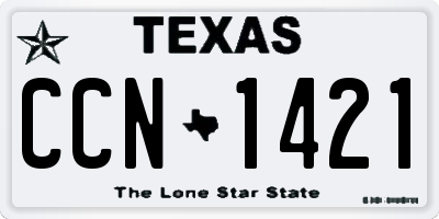 TX license plate CCN1421