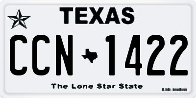 TX license plate CCN1422