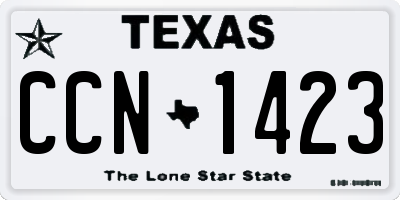 TX license plate CCN1423