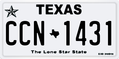 TX license plate CCN1431