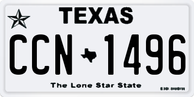 TX license plate CCN1496