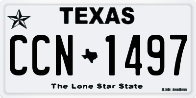TX license plate CCN1497