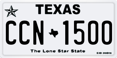 TX license plate CCN1500