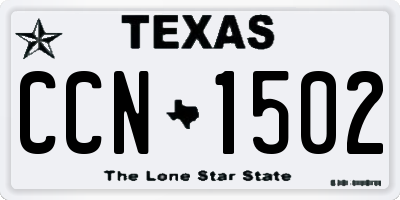 TX license plate CCN1502