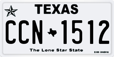 TX license plate CCN1512