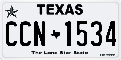 TX license plate CCN1534