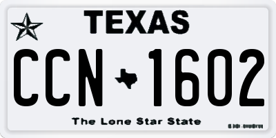 TX license plate CCN1602