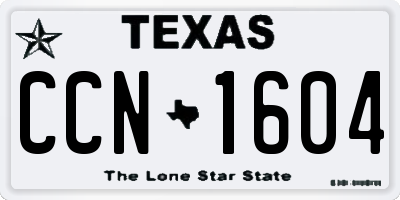 TX license plate CCN1604