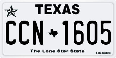 TX license plate CCN1605