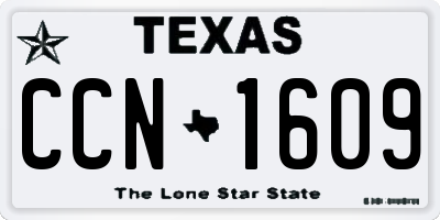 TX license plate CCN1609