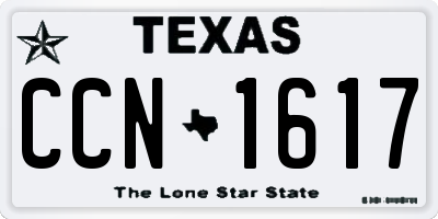 TX license plate CCN1617