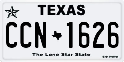TX license plate CCN1626