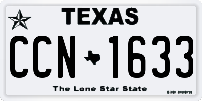 TX license plate CCN1633