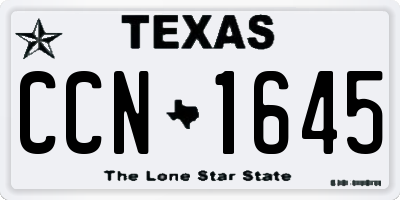 TX license plate CCN1645
