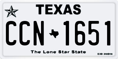 TX license plate CCN1651