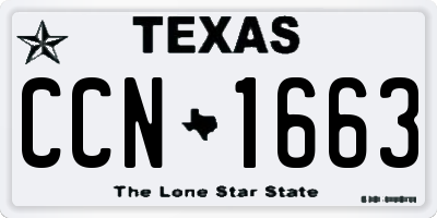 TX license plate CCN1663